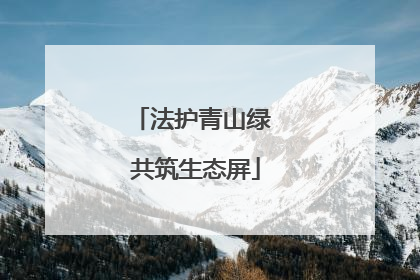 法护青山绿 共筑生态屏