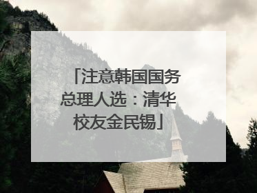 注意韩国国务总理人选：清华校友金民锡