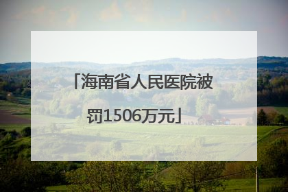海南省人民医院被罚1506万元