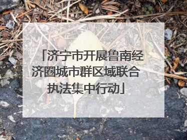 济宁市开展鲁南经济圈城市群区域联合执法集中行动