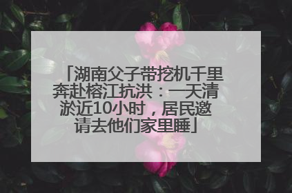 湖南父子带挖机千里奔赴榕江抗洪：一天清淤近10小时，居民邀请去他们家里睡