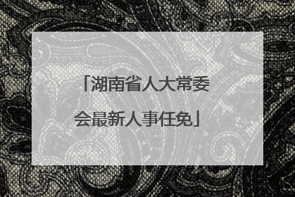湖南省人大常委会最新人事任免
