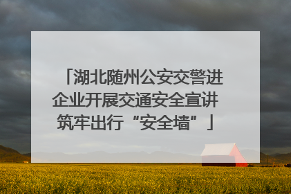 湖北随州公安交警进企业开展交通安全宣讲筑牢出行“安全墙”
