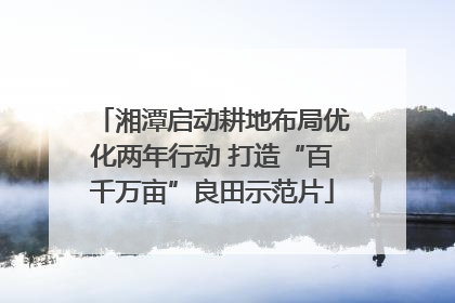湘潭启动耕地布局优化两年行动 打造“百千万亩”良田示范片