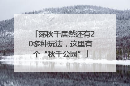 荡秋千居然还有20多种玩法，这里有个“秋千公园”