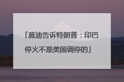 莫迪告诉特朗普：印巴停火不是美国调停的