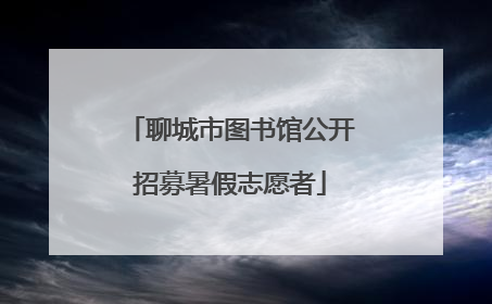 聊城市图书馆公开招募暑假志愿者