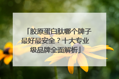 胶原蛋白肽哪个牌子最好最安全？十大专业级品牌全面解析