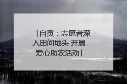 自贡：志愿者深入田间地头 开展爱心助农活动