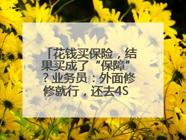 花钱买保险，结果买成了“保障”？业务员：外面修修就行，还去4S店找宰