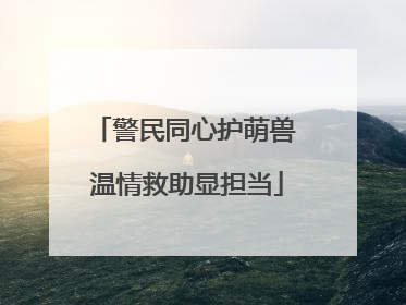 警民同心护萌兽 温情救助显担当