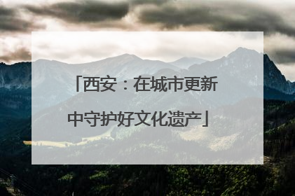 西安：在城市更新中守护好文化遗产