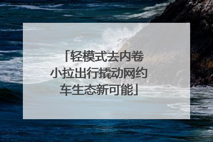 轻模式去内卷 小拉出行撬动网约车生态新可能