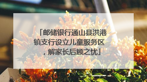 邮储银行通山县洪港镇支行设立儿童服务区，解家长后顾之忧