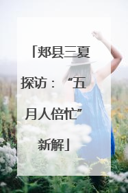 郏县三夏探访：“五月人倍忙”新解