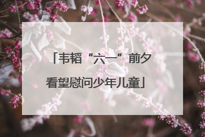 韦韬“六一”前夕看望慰问少年儿童