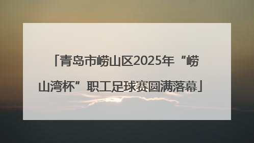 青岛市崂山区2025年“崂山湾杯”职工足球赛圆满落幕