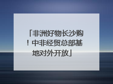 非洲好物长沙购！中非经贸总部基地对外开放