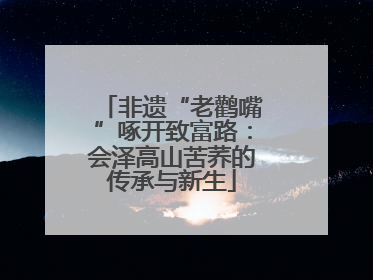非遗“老鹳嘴”啄开致富路：会泽高山苦荞的传承与新生