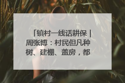 镇村一线话耕保｜周张博：村民但凡种树、建棚、盖房，都要向街道报批