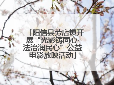 阳信县劳店镇开展“光影铸同心·法治润民心”公益电影放映活动