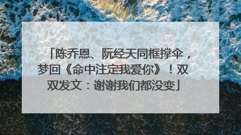 陈乔恩、阮经天同框撑伞，梦回《命中注定我爱你》！双双发文：谢谢我们都没变