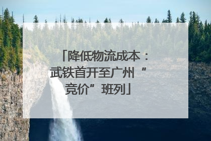 降低物流成本：武铁首开至广州“竞价”班列