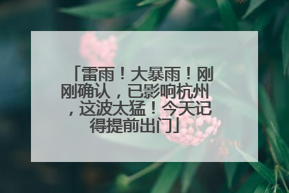 雷雨！大暴雨！刚刚确认，已影响杭州，这波太猛！今天记得提前出门