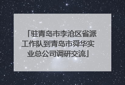 驻青岛市李沧区省派工作队到青岛市舜华实业总公司调研交流