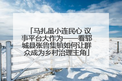 马扎虽小连民心 议事平台大作为——看郓城县张鲁集镇如何让群众成为乡村治理主角