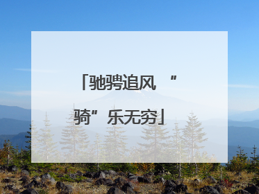 驰骋追风 “骑”乐无穷