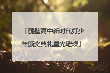 鹤壁高中新时代好少年颁奖典礼星光璀璨