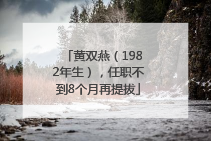 黄双燕（1982年生），任职不到8个月再提拔