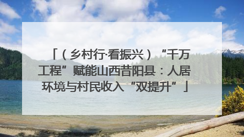 （乡村行·看振兴）“千万工程”赋能山西昔阳县：人居环境与村民收入“双提升”