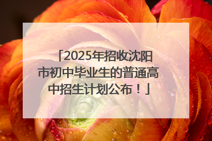 2025年招收沈阳市初中毕业生的普通高中招生计划公布！