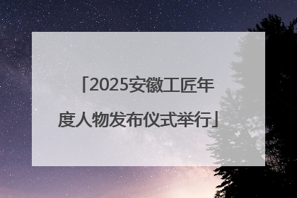 2025安徽工匠年度人物发布仪式举行