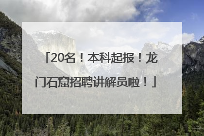 20名！本科起报！龙门石窟招聘讲解员啦！