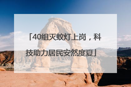 40组灭蚊灯上岗，科技助力居民安然度夏