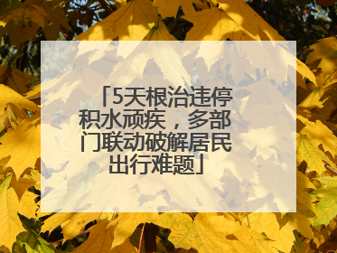 5天根治违停积水顽疾，多部门联动破解居民出行难题