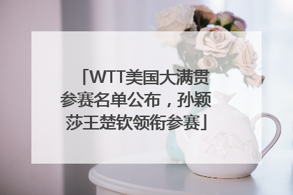 WTT美国大满贯参赛名单公布，孙颖莎王楚钦领衔参赛